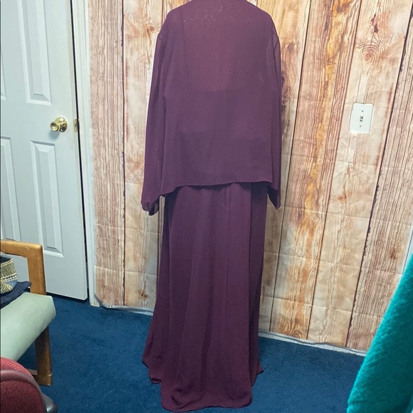 Evening Gown Modern Maids Purple Gown Size 26W with Jacket with Silver Jewels - Picture 2 of 15